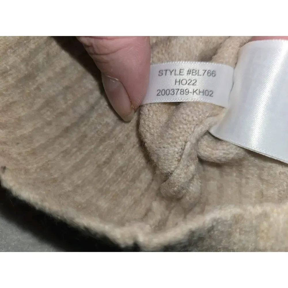 J.Crew quarter-zip Extra Soft beige, cable-knit Sweater Best Fits Size Sm/m